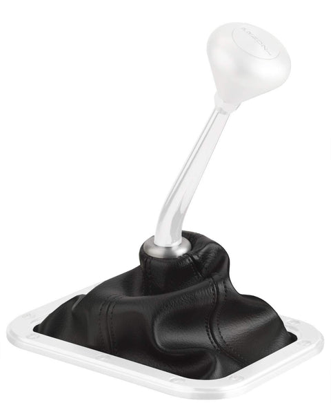 Black Rectangular Boot Lokar X70-BAF3 Deluxe with 5/8" Billet Aluminum Sliding Bezel