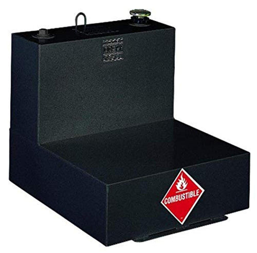 Black Steel Delta L-Shaped Low-Profile Transfer Tank Truck Box - 76 Gallon Capacity