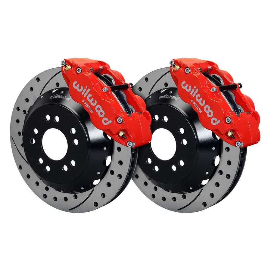140-10616-DR WILWOOD FNSL6R Front Hat Kit, 13.06", Drill, Red 65-82 Corvette C2/C3