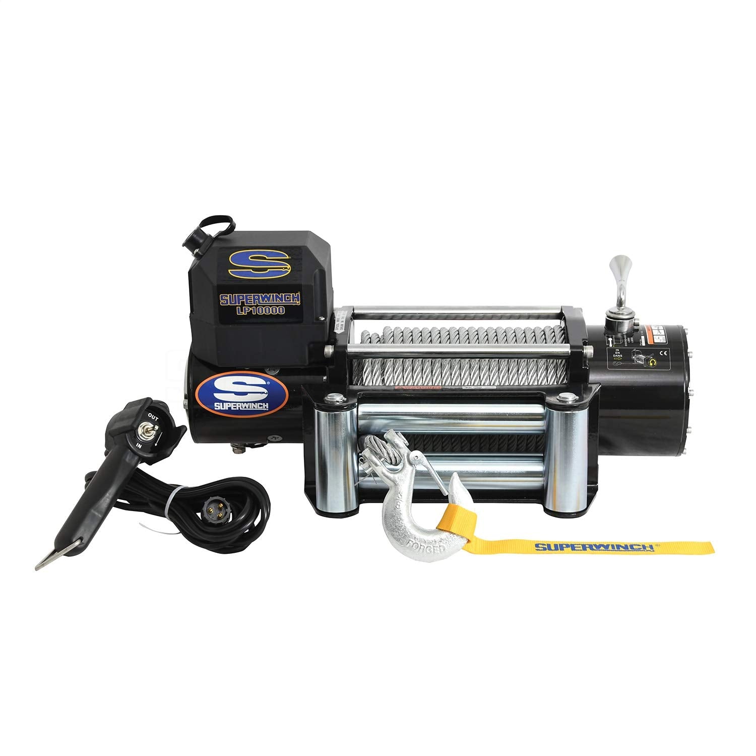 LP10000 Superwinch 1510200 Winch, 10,000lbs/4536kg single line pull with roller fairlead, and 12' handheld remote