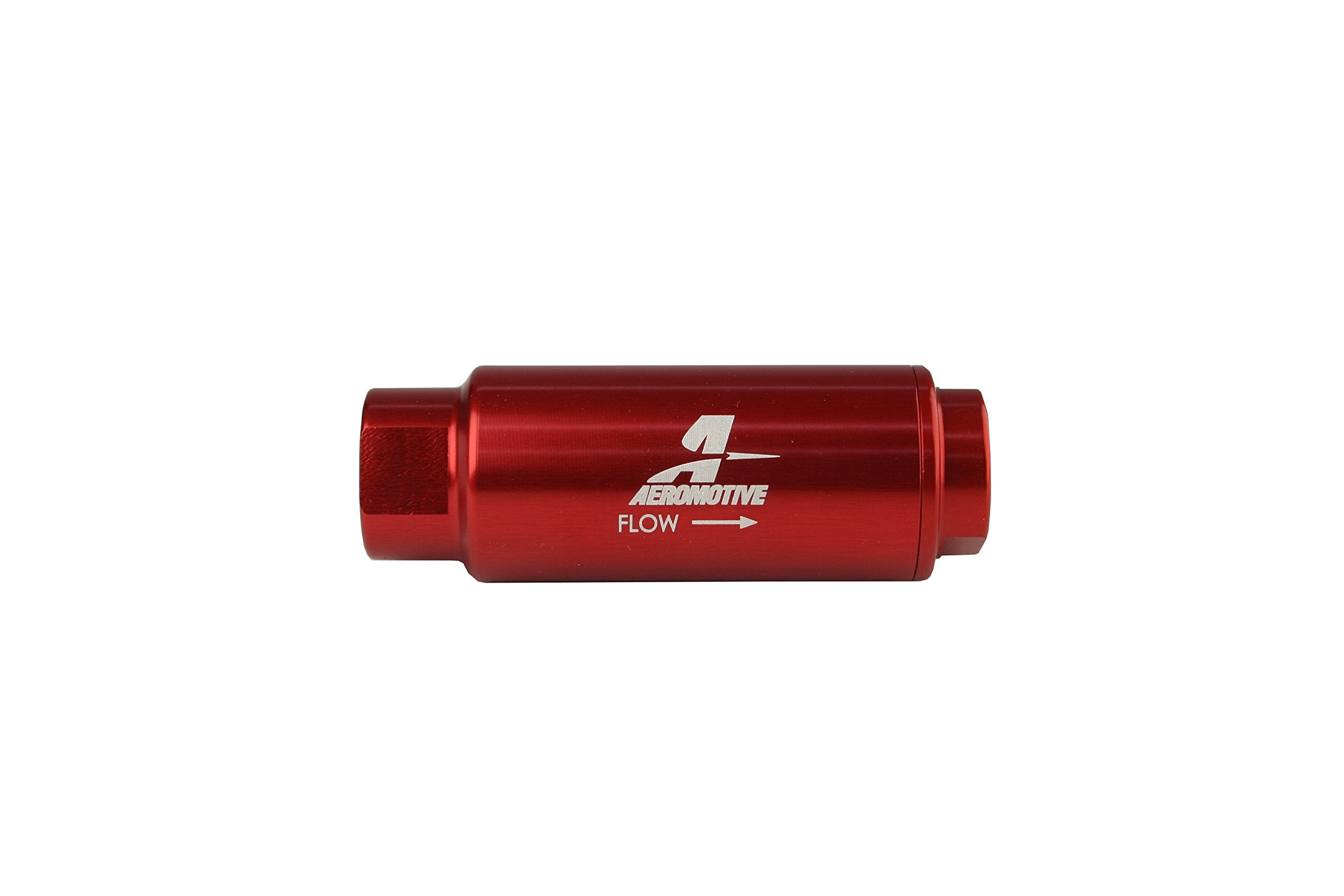 In-Line Aeromotive 12316 Filter, 100-Micron Stainless Mesh Element, 3/8" NPT Port, Bright-Dip Red, SS Series, 1-1/4" OD