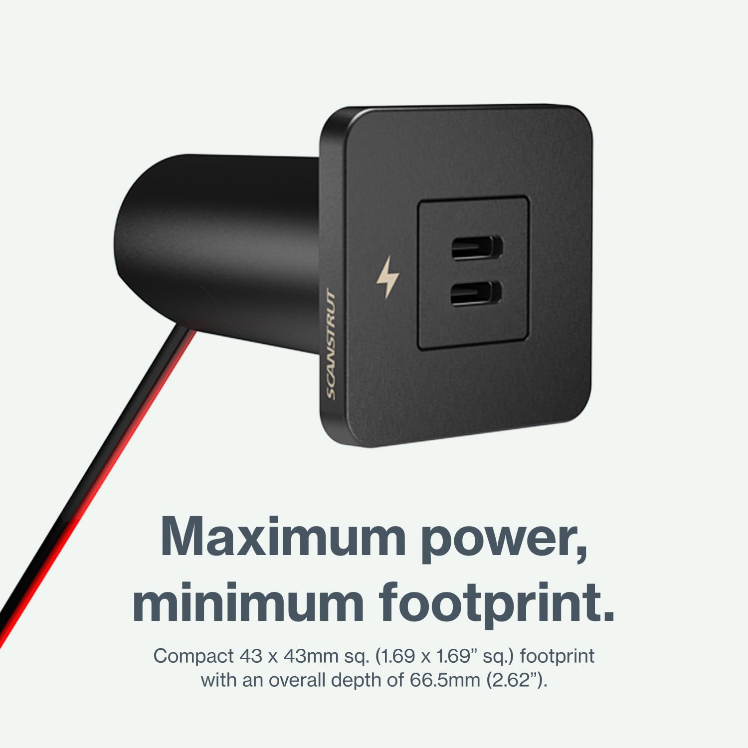 Scanstrut Tile-Series SC-TILE-20 Dual USB-C Interior Charging Socket - Black Bezel