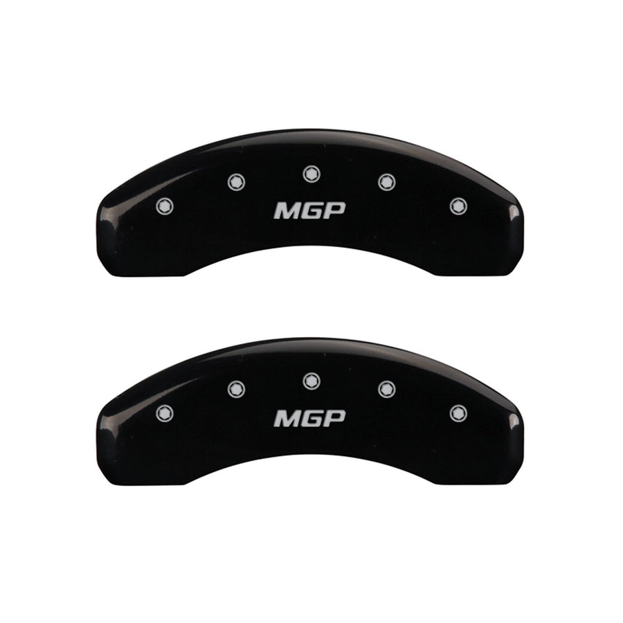 MGP Caliper Covers 'MGP' Engraved Caliper Cover with Black Powder Coat Finish and Silver Characters 34011SMGPBK, (Set of 4)
