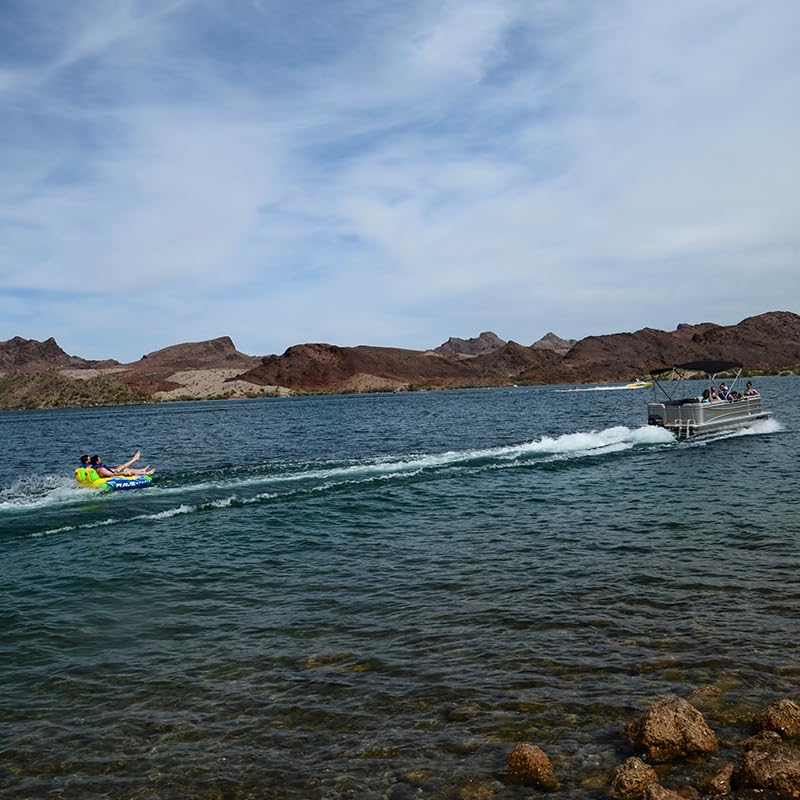 Rave Sports Boat Towable Tube Escape for 1-2 Riders, Heavy-Duty Durable Construction for Pulling Behind Boat, Unique Seats for Secure Ride