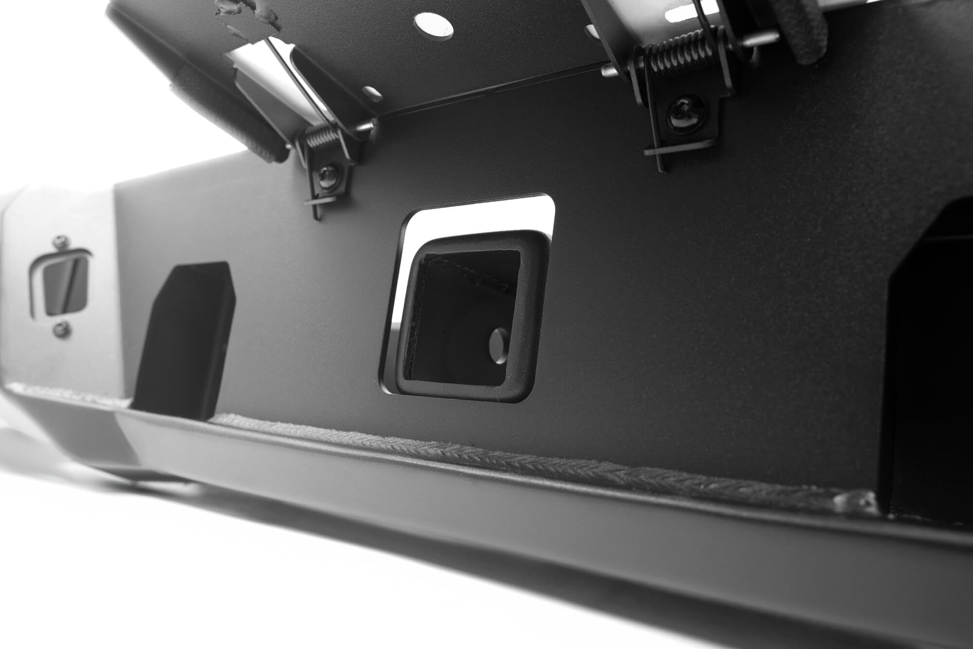 MTO Series Rear Bumper DV8 Offroad for the 2020-2025 Jeep Gladiator JT | Bumper Extends Only 2.5” From Rear of the Truck (Not Including D-Ring Mounts) | (MTO Series Accessory Hitch)