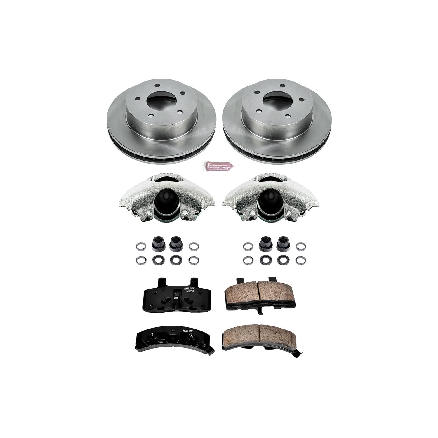 Power Stop KCOE4873 1-Click OE Replacement Brake Kit with Calipers For Chevrolet Astro 1990-2002, GMC Safari 1990-2002 [Model Specific] Autospecialty