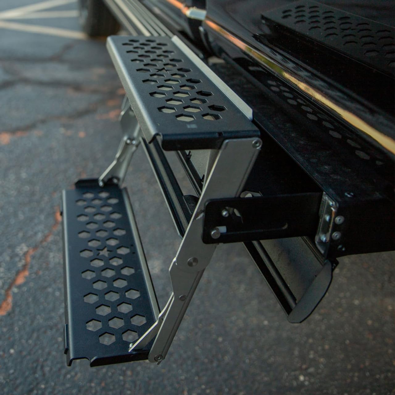 R-Step 16 Inch Wide Step for Ford Super Duty 2017-2022 Bed Step Attachment Brackets Passenger Side Front of Rear Tire Rock Slide Engineering