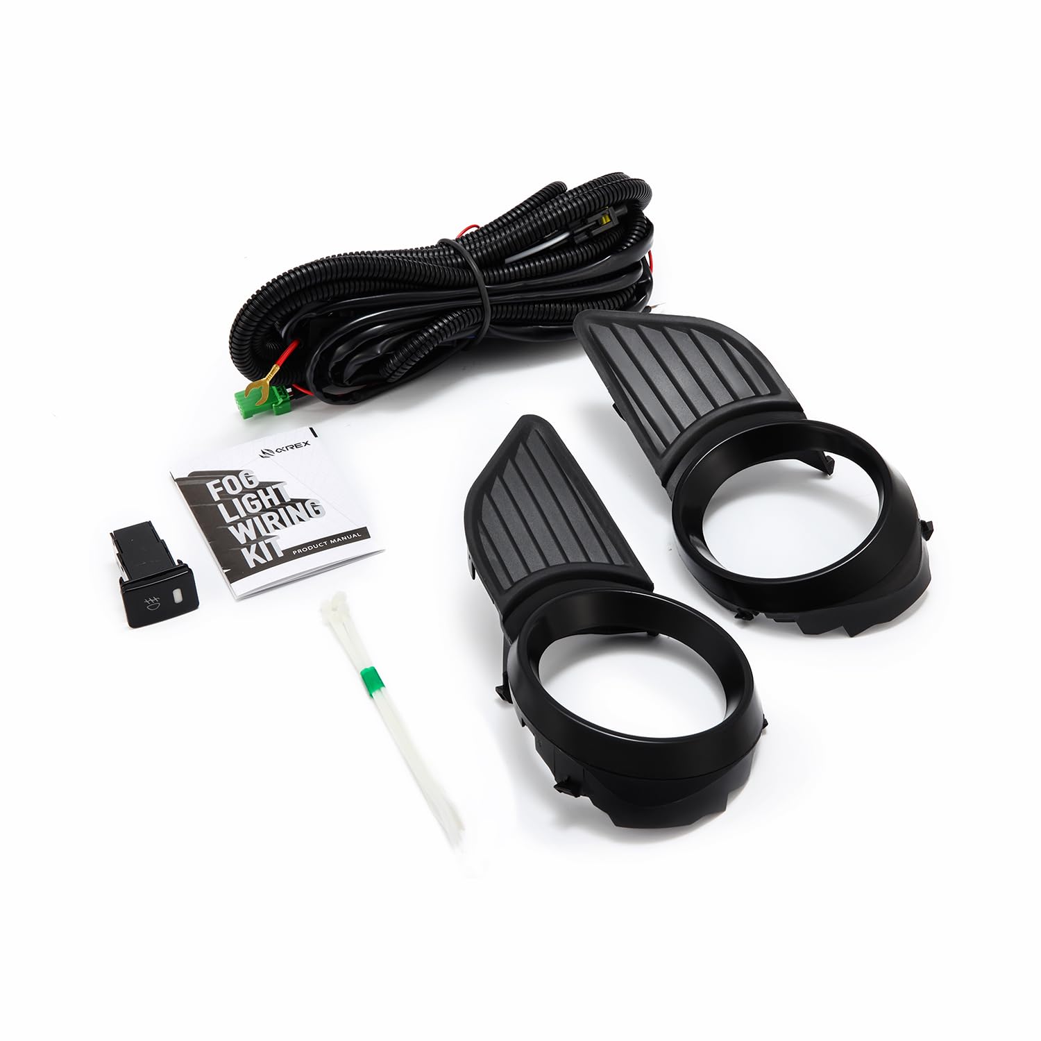 Bezel & Wiring Kit AlphaRex For 11-16 Toyota Sienna - Black