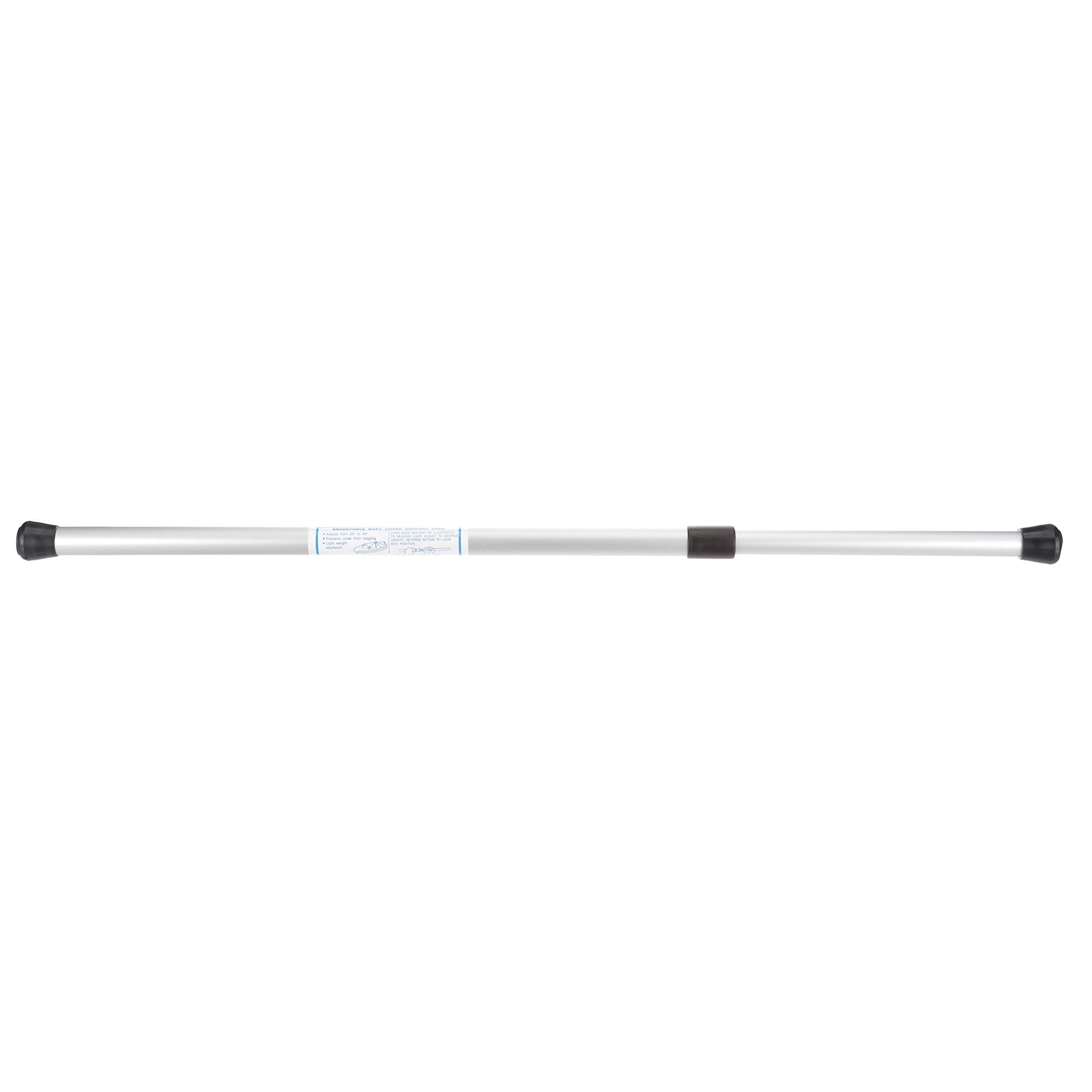 Adjustable Boat Cover Support Pole Attwood 10704-5 – Telescoping 28" to 48" with 1" Diameter, Anodized Aluminum with Rubber End Caps