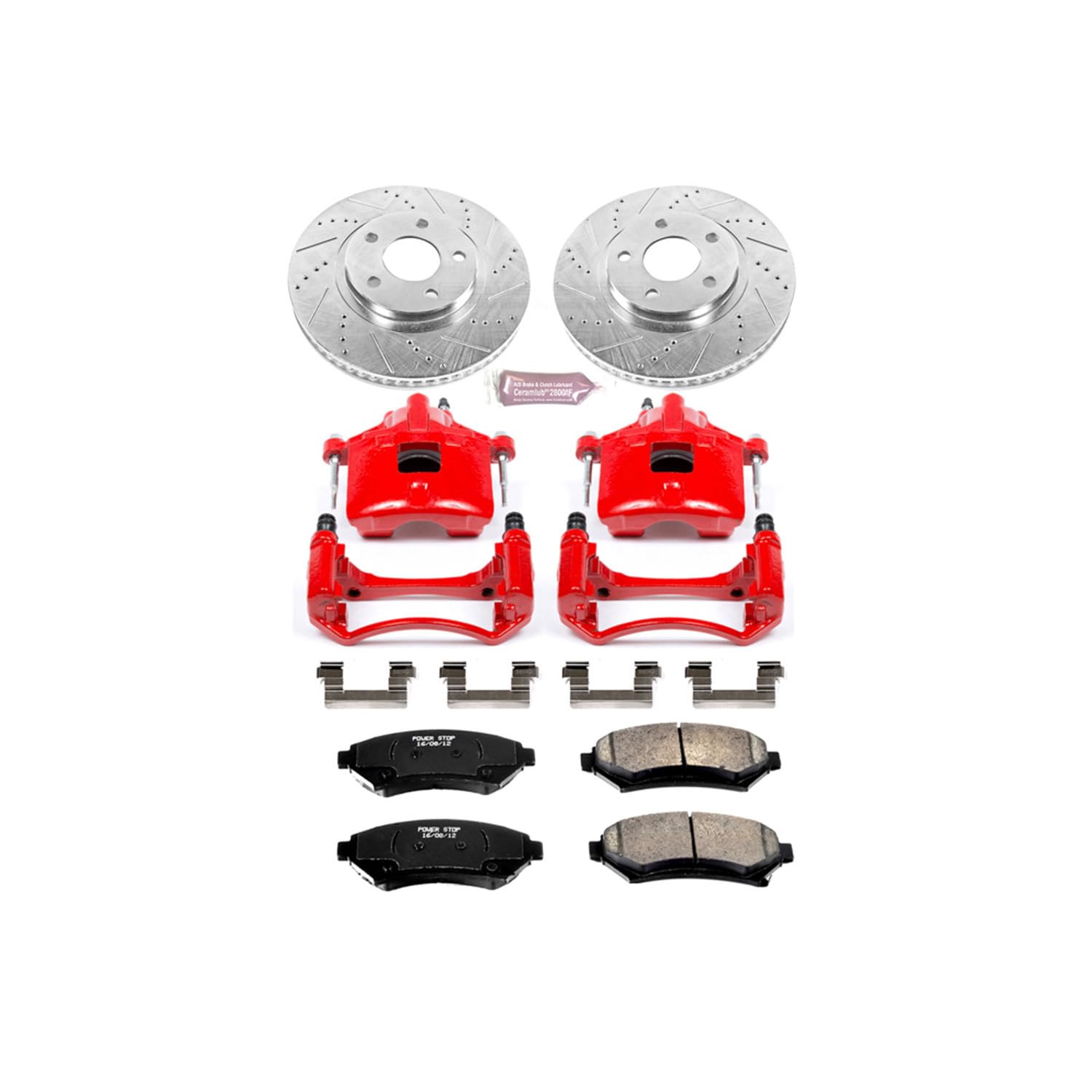 Power Stop Performance Brake Kit KC1542 with Caliper For LeSabre, Park Avenue, Riviera, DeVille, Eldorado, Sevi, Impala, Monte Carlo, Olds Aurora, Aurora, Intrigue, Bonneville [Model Specific]