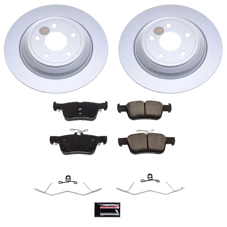 Power Stop Z17 CRK8642 Rear Coated Rotor Kit-Coated Brake Rotors, Ceramic Brake Pads For Ford Bronco Sport 2021-2022, Ford Escape 2020-2023, Lincoln Corsair 2020-2022 [Model Specific]