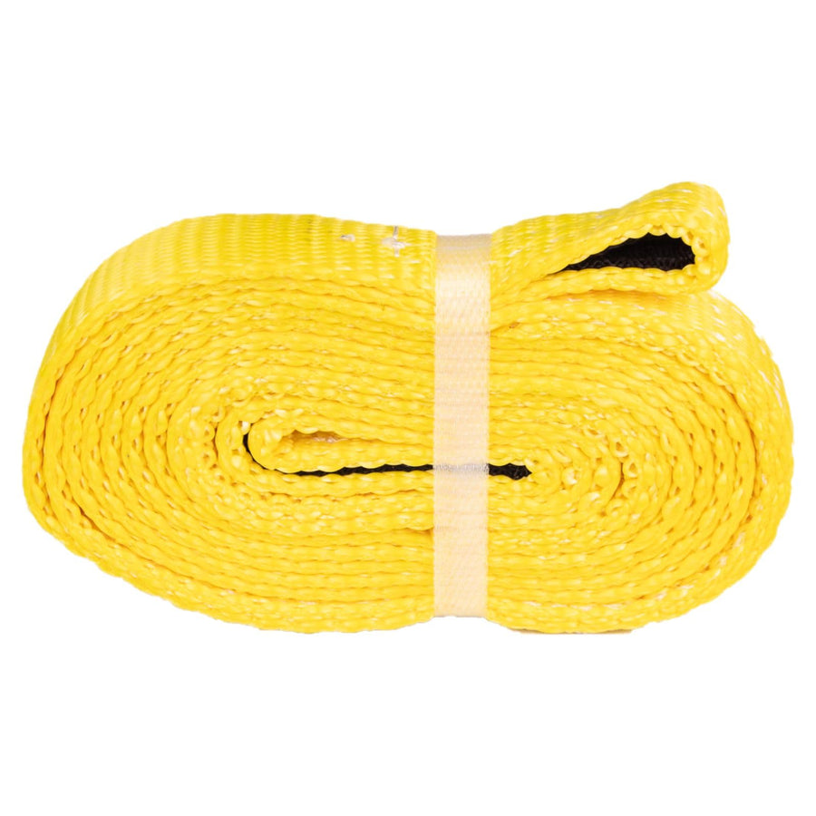 Mile Marker Single 19108 Yellow 1″ x 8′ ATV Tow Strap - Designed for Strength & Durability - Rated to 7,200 lbs. - Reinforced Eyelet on Each End - Worry Free Storage