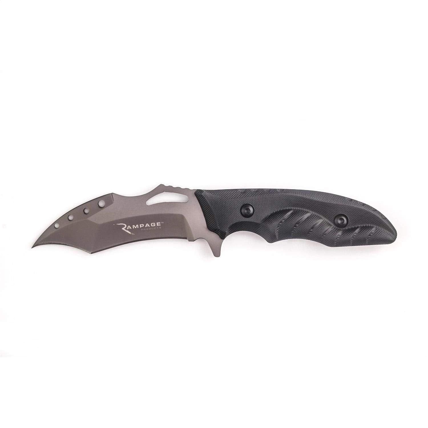 Recovery Utility Knife RAMPAGE PRODUCTS Double Edged Curved Blade, Nylon Sheath | Stainless Steel Blade, Black | 86671 | Universal Fit