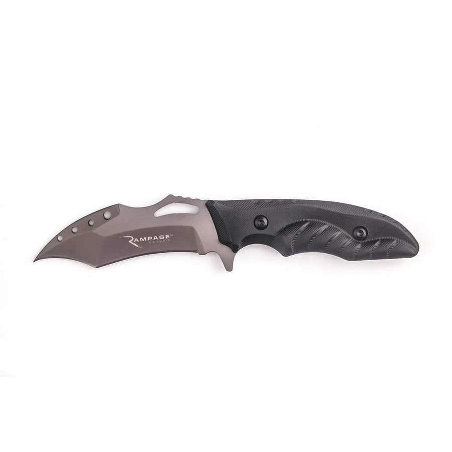 Recovery Utility Knife RAMPAGE PRODUCTS Double Edged Curved Blade, Nylon Sheath | Stainless Steel Blade, Black | 86671 | Universal Fit