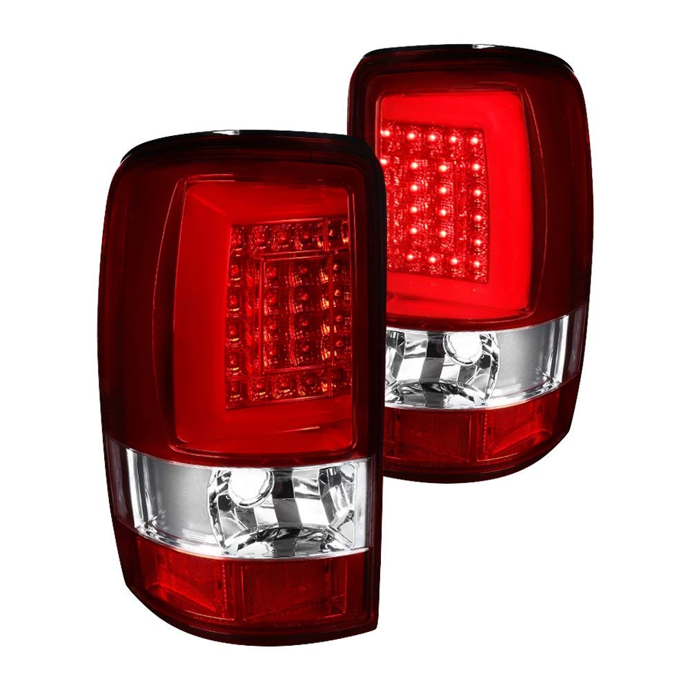 Spec-D Tuning LED Bar Red Tail Lights Compatible with 2000-2006 Chevy/GMC Suburban, Chevy Tahoe, GMC Yukon/Denali/XL, Left + Right Pair Assembly