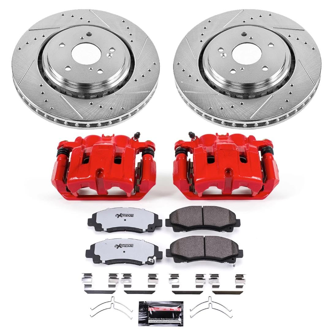 Power Stop Front KC7214-36 Z26 Street Warrior Performance Brake Kit with Powder Coated Calipers For Acura TLX 2015-2020 [Model Specific]