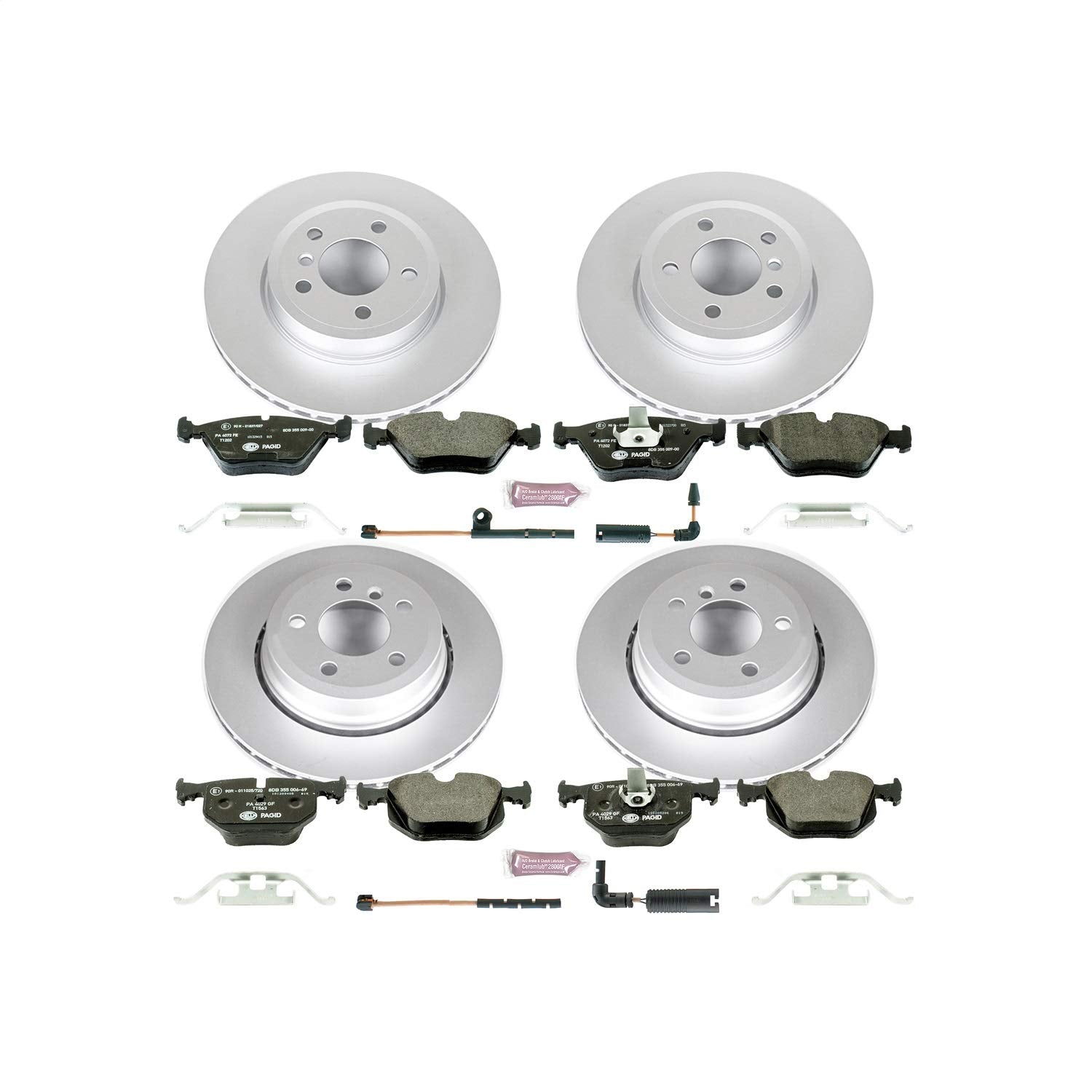 Euro-Stop Power Stop Brake Kit and 1 Front & 1 Rear Sensor Wires For BMW X3 2004-2010 [Model Specific]