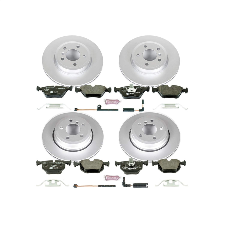 Euro-Stop Power Stop Brake Kit and 1 Front & 1 Rear Sensor Wires For BMW X3 2004-2010 [Model Specific]