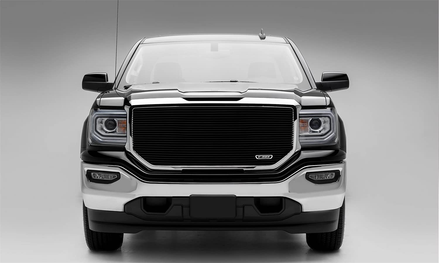 2016-2018 Sierra 1500 T-Rex Grilles Laser Billet Grille, Black, 1 Pc, Insert, without Logo Cutout - PN #6202141