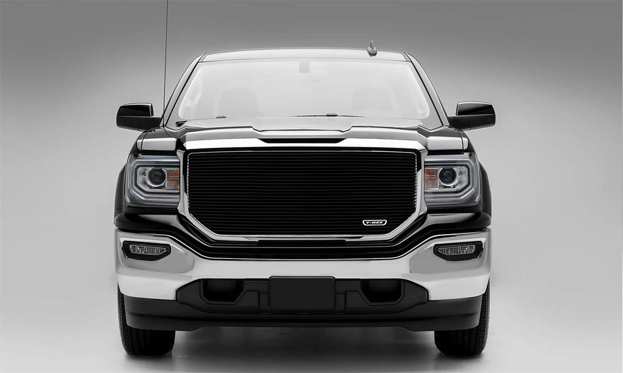 2016-2018 Sierra 1500 T-Rex Grilles Laser Billet Grille, Black, 1 Pc, Insert, without Logo Cutout - PN #6202141