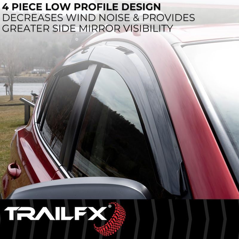 Set of 4 Rainguard Fits Chevrolet Trax 2024-2026 Low Profile Tape-On Smoke Acrylic Window Vents UV and Scratch Resistant