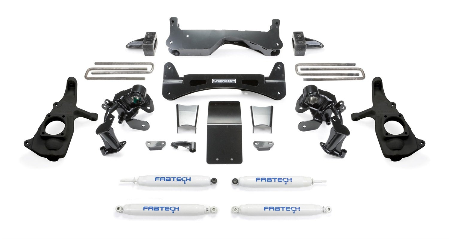 K1046 Fabtech Raised Torsion Suspension Lift System w/Performance Shocks 6 in. Lift Raised Torsion Suspension Lift System