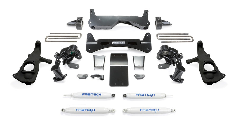 K1046 Fabtech Raised Torsion Suspension Lift System w/Performance Shocks 6 in. Lift Raised Torsion Suspension Lift System