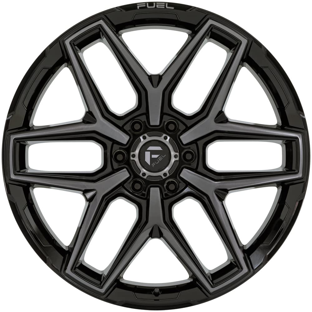 FLUX FUEL OFF-ROAD 18X9 6X135 5.79 20mm GLOSS BLACK BRUSHED FACE WITH GRAY TINT - FC854BT18906320