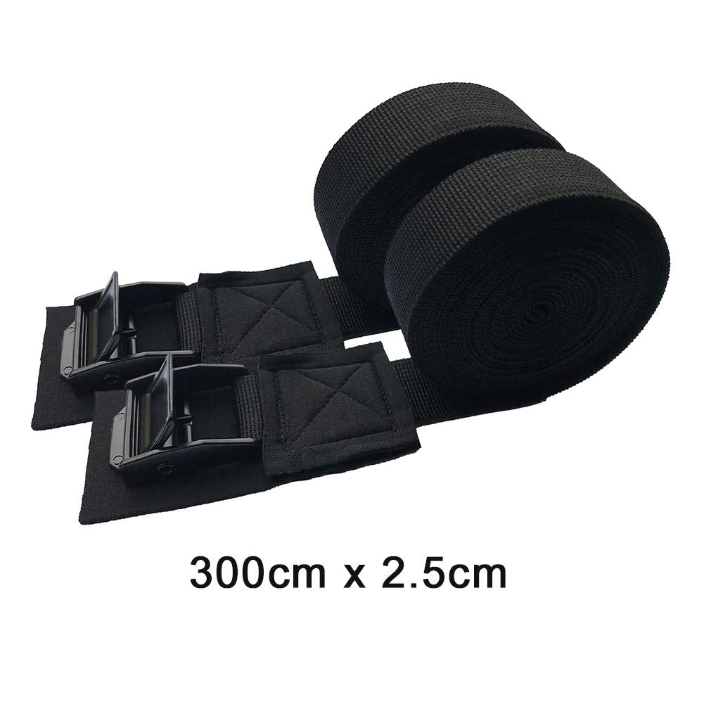 Black XHXseller Thread-On J-Style Vibrant Nylon Cargo Strap Adapter for Roof Rack, Compatible with Passenger Car