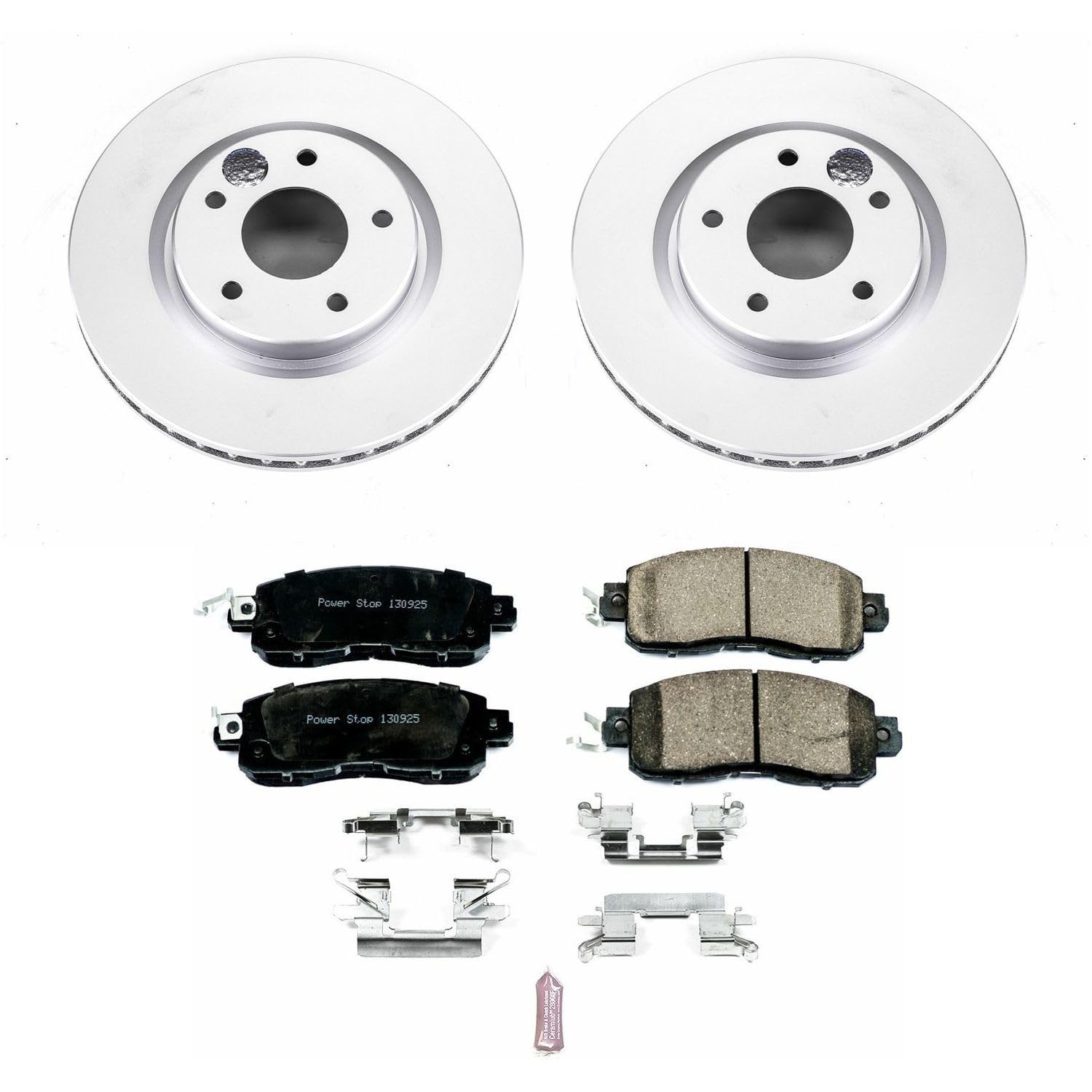 Power Stop Z17 Evolution Geomet Coated Brake Kit Front For Nissan LEAF 2014-2017 [Model Specific]