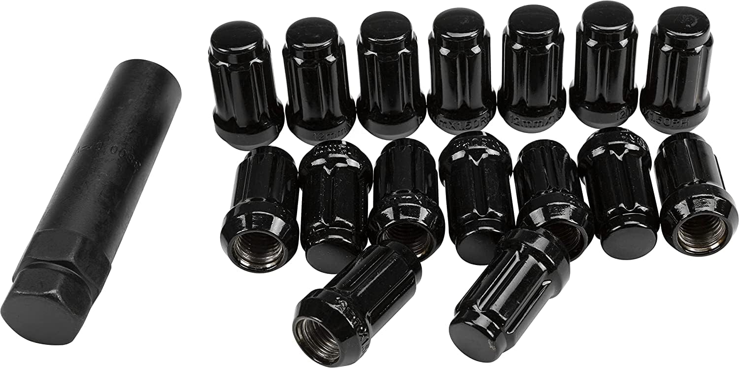10 X 1.25 (14mm HEX, Conical) Black 16 Pack