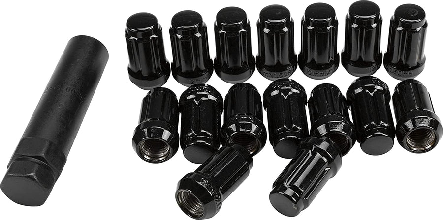 10 X 1.25 (14mm HEX, Conical) Black 16 Pack