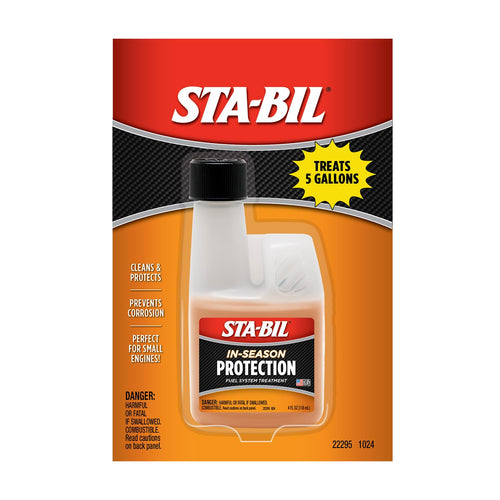 Full Protection Fuel System Treatment STA-BIL In-Season Protection Cleaner, Injector Cleaner, Increases MPG, Prevents Corrosion, 4 Fl. Oz.