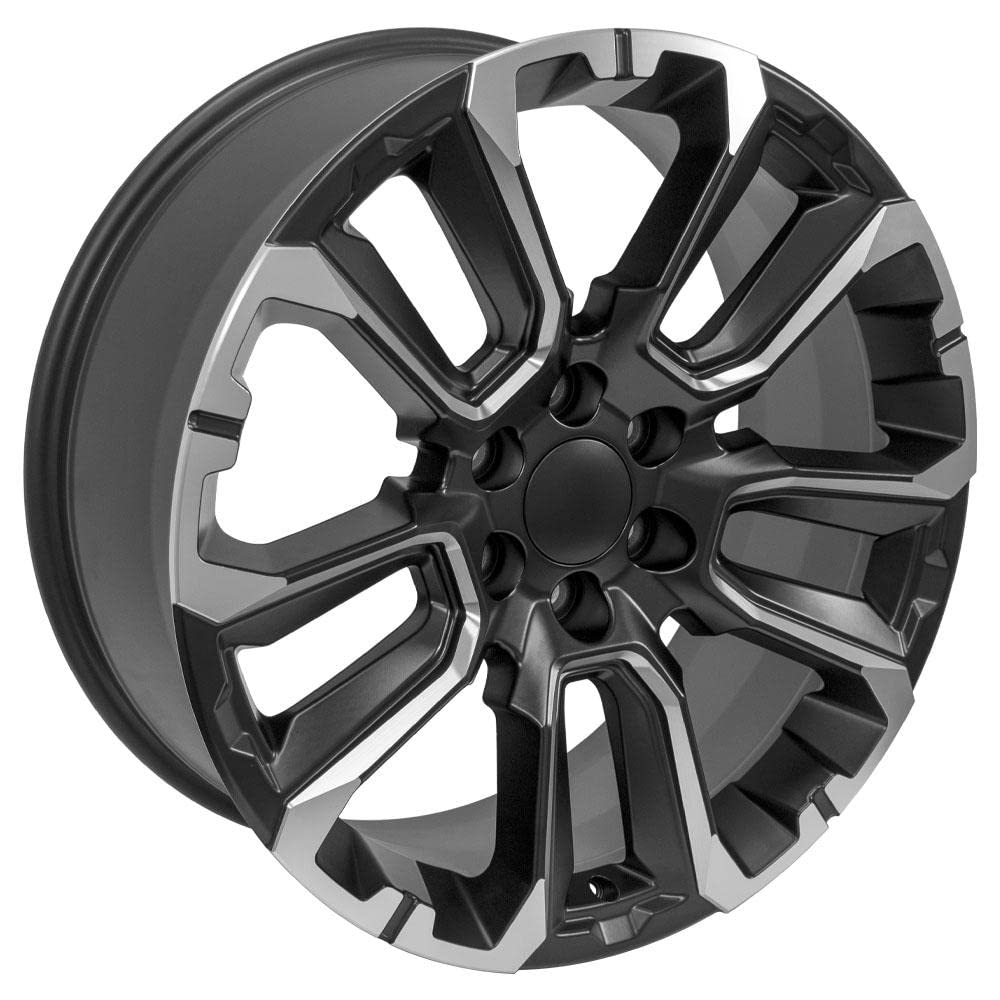 22 Inch OE Wheels CV68 Rim Fits Suburban 1500 High Country Style 6x139.7 22x9 Satin Black with Milled Edge - Hollander 14088 (1)
