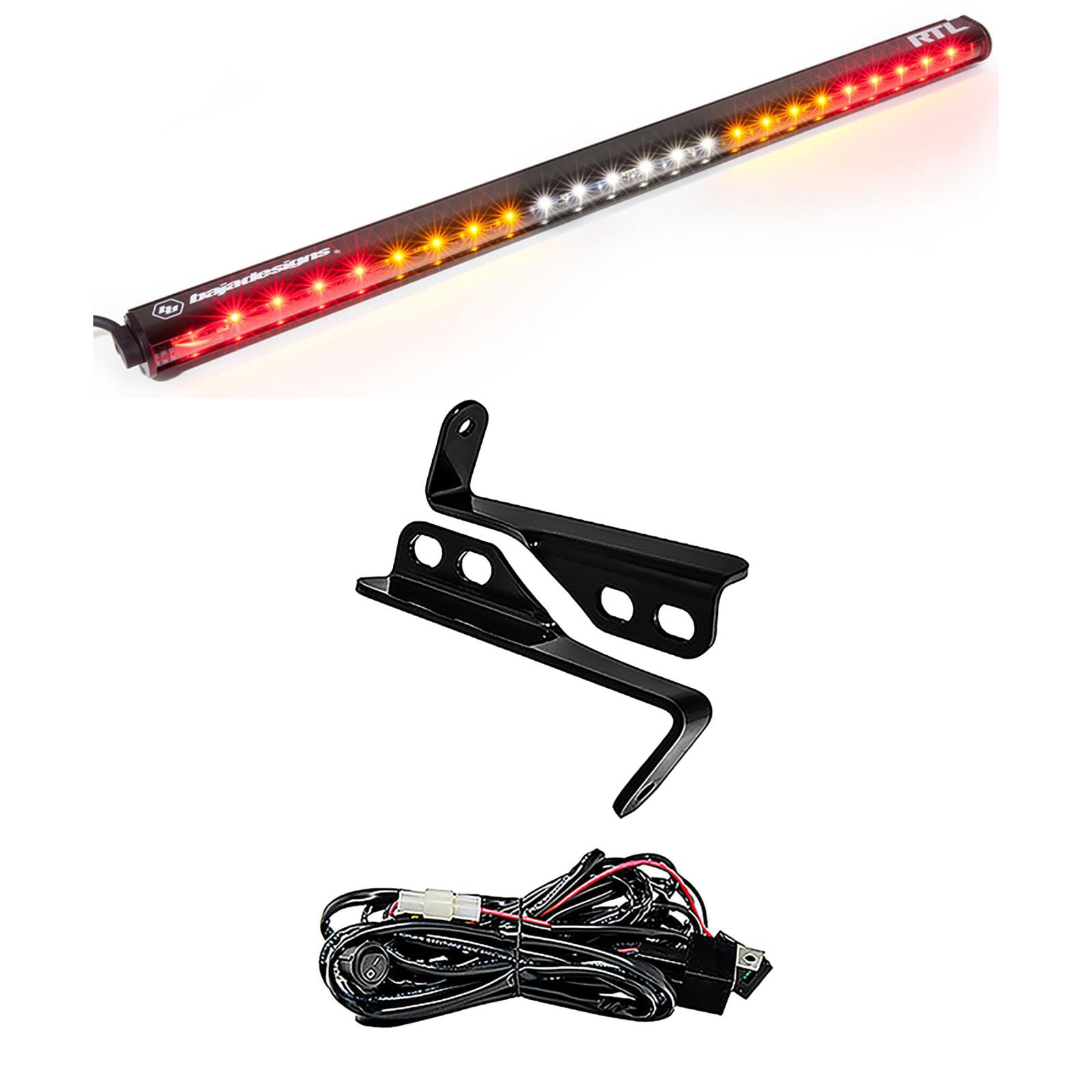 RTL Baja Designs 30-inch LED Bar Rear Light Kit for Polaris RZR 2015-18 with 4-Seats UTV (Clear; Turn Signal)