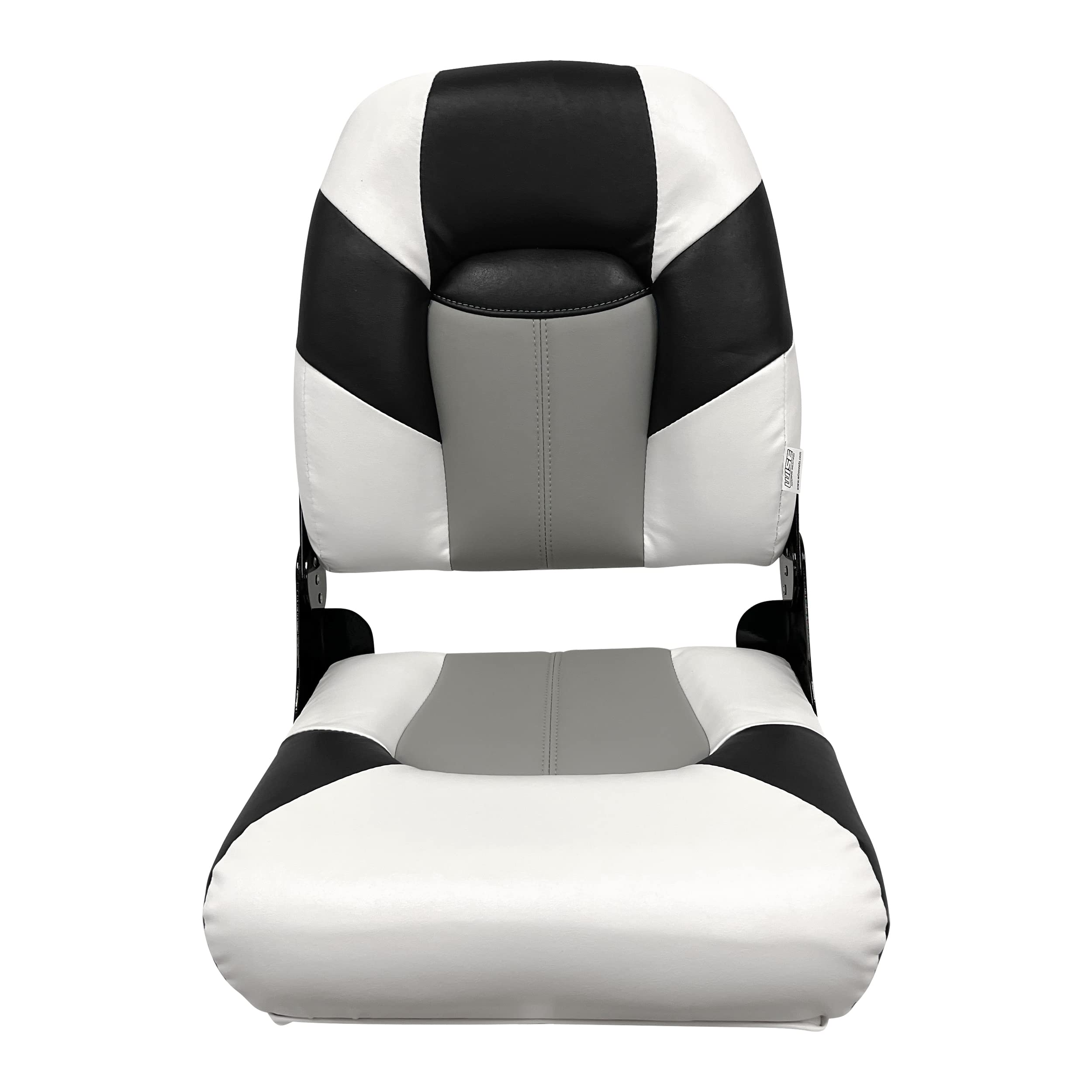 Baja Series Wise High Back Boat Seat, Brite White/Grey/Black 1461-1782