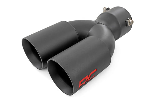 Black Rough Country Dual Exhaust Tip | 304 Stainless Steel | 2.5-3" - 96050