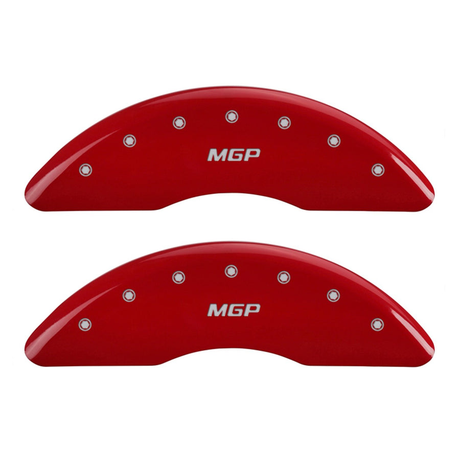 Caliper Covers MGP 10023SMGPRD Red Brake Covers Engraved with Silver MGP (Set of 4)