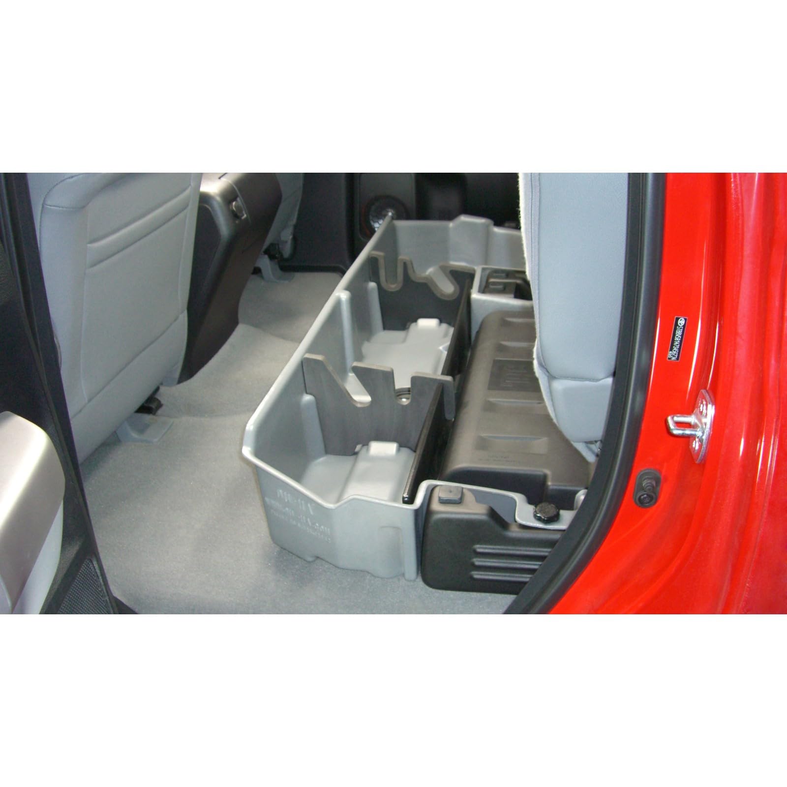 Under Seat Storage DuHa 60061 fits 2007-2021 Toyota Tundra Double Cab with a Factory Subwoofer | Black Heavy-Duty Back Seat Organizer | Includes Dividers