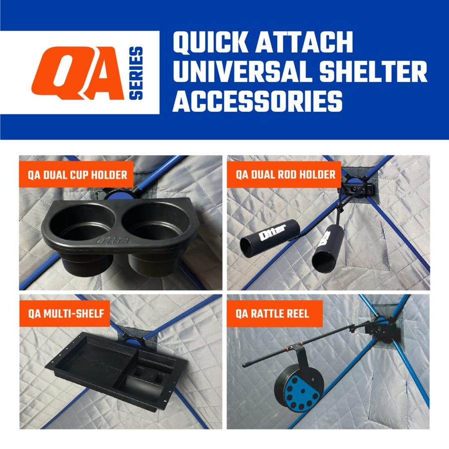 Outdoors OTTER Universal Hub Accessory Pack - Multi Shelf, Dual Cup Holder, Dual Rod Holder, (2) Rattle Reels