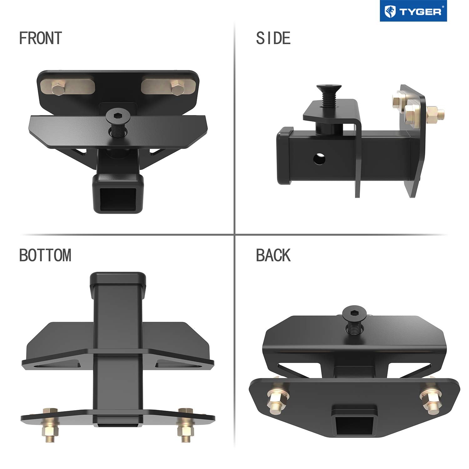 Tyger Auto Trailer Hitch Class 3 & Cover Kit TG-HC3D002B fits 2003-2018 Dodge Ram 1500; 2019-2025 Classic; 2003-2014 2500 3500 2-Inch Receiver Hitch Factory Rear Tow Hitch Towing Combo, Black