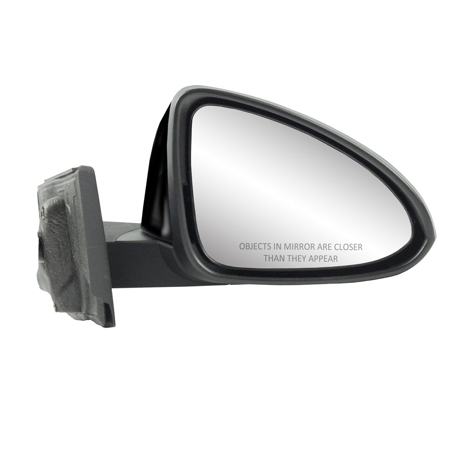 Passenger Side Fit Mirror for Chevrolet Spark LS, LT Model, Textured Black w/PTM Cover, Foldaway, Power