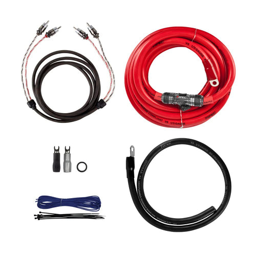 1/0 AWG T-Spec v12 Amp Kit - 6000 W with RCA Cable
