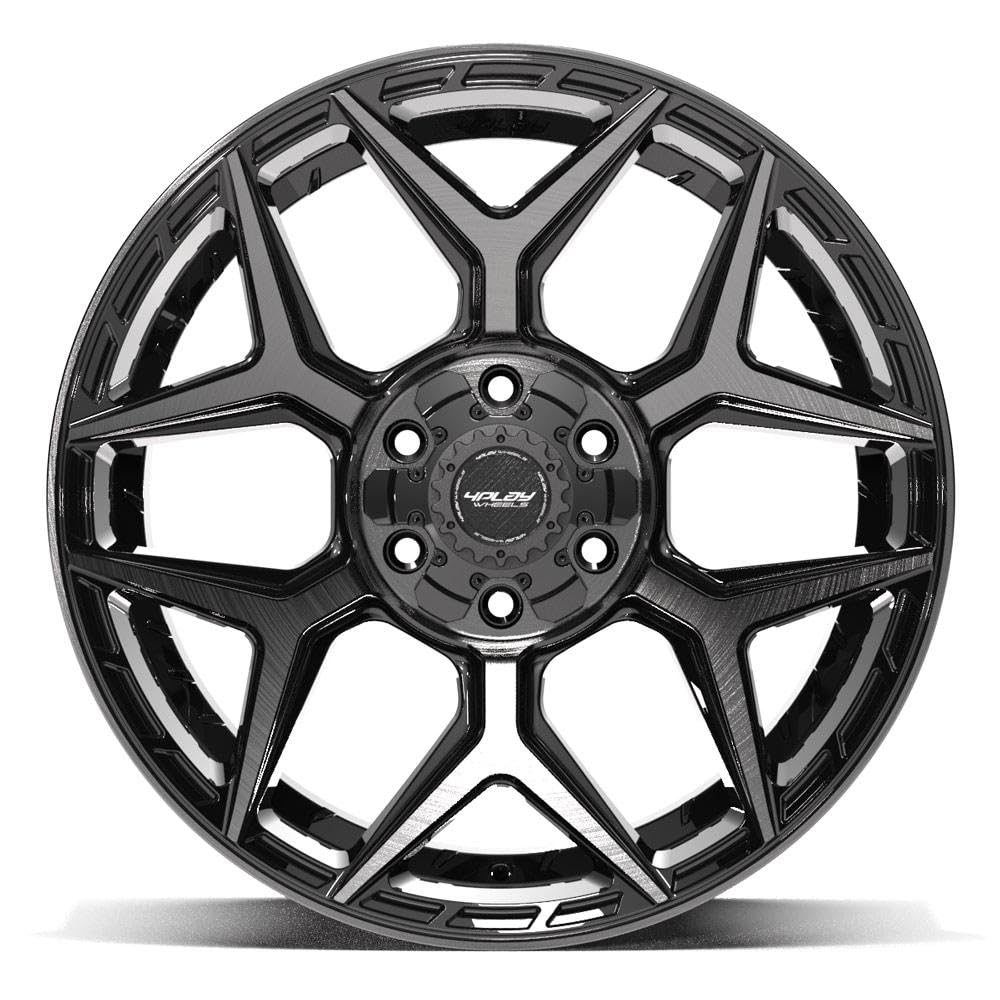 4PLAY 20 Inch Wheels Rim 4P06 Fits 6x135 & 6x139.7 20x10 Gloss Black Brushed with Tinted Clear (1)