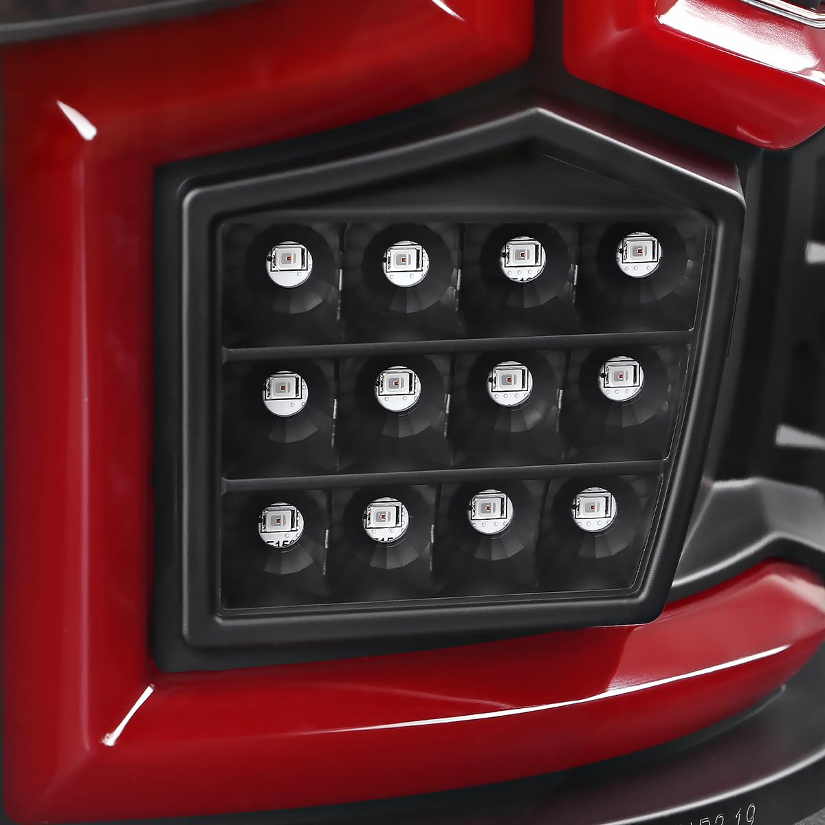 Black Tail Lights w/Red Fiber Optic Sequential LED Turn Signal Lights SPEC-D TUNING Compatible with 2019-2024 Dodge Ram 2500/3500