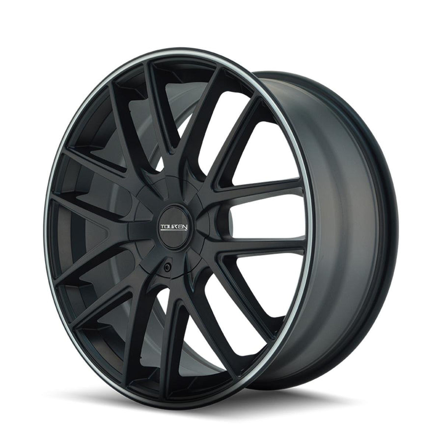 18x8 TR60, Bolt Pattern: 5x112/120, Offset: 40, MATTE BLACK/MACHINED RING, set of 1