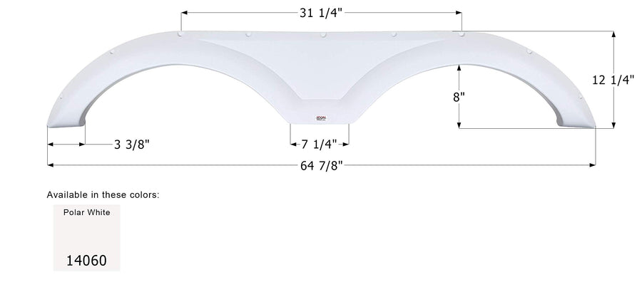 Fender Skirt ICON, Tandem, Gulf Stream, FS4060, Polar White