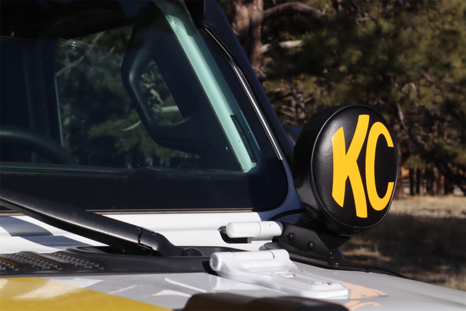 KC HiLites 6" Soft Light Covers 5102 - Vinyl Black w/Yellow KC (Sold in Pairs)