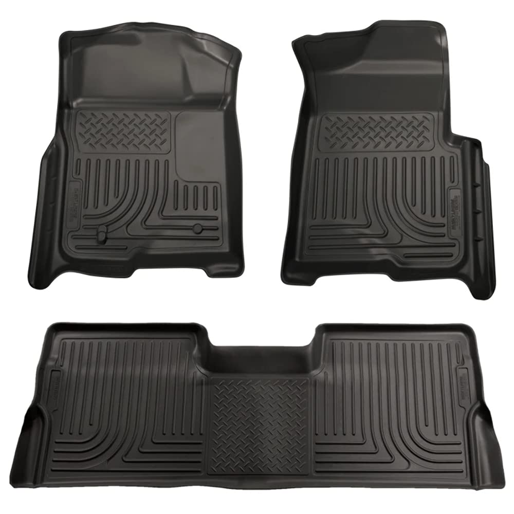 Husky Liners WeatherBeater 08-10 Ford SD Crew Cab Black Floor Liners (w/o Manual Trans Case)