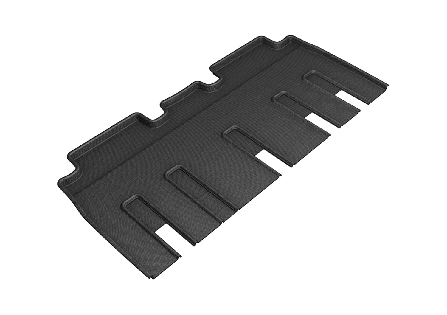 3D MAXpider Kagu Custom Fit Floor Mat (Black) Compatible with Tesla Model X Folding 7-Seat 2017-2021 - Second Row